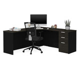 Bestar Pro-Concept Plus Corner Desk in Deep Grey & Black