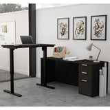 Bestar Pro-Concept Plus Height Adjustable L-Desk in Deep Grey & Black