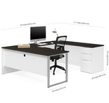 Bestar Pro-Concept Plus U-Desk in White & Deep Grey