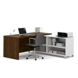 Bestar Pro-Linea 120885-30 L-desk In White & Oak Barrel