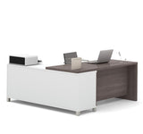 Bestar Pro-Linea 120885-47 L-desk In White & Bark Grey