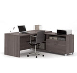 Bestar Pro-Linea L-desk In Bark Grey