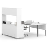 Bestar Pro-Linea U-desk With Hutch In White