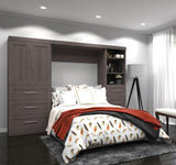 Bestar Pur 120 Inch Full Wall Bed Kit in Bark Gray