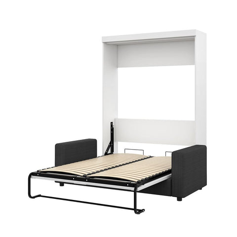 Bestar Pur 73W Full Murphy Bed and a Sofa in white