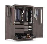 Bestar Pur Pullout Armoire in Bark Gray