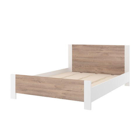 Bestar Sirah 57W Full Platform Bed in rustic brown & white