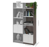Bestar Small Space 19.5 Inch Add-on Storage Tower in Bark Gray & White