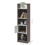 Bestar Small Space 20 Inch Storage Tower in Bark Gray & White