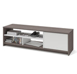 Bestar Small Space 53.5 Inch TV Stand in Bark Gray & White