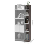 Bestar Small Space Storage Wall Unit in Bark Gray & White
