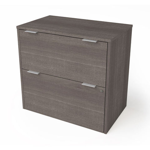 Bestar i3 Plus 31W Lateral File Cabinet in bark grey