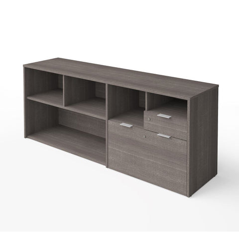 Bestar i3 Plus 72W Credenza with 2 Drawers in bark grey
