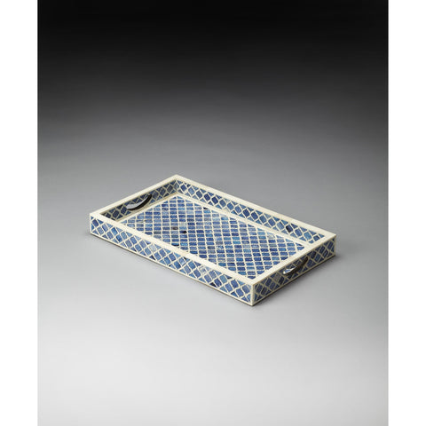 Butler Hors D'Oeuvres Serving Tray In Bone Inlay