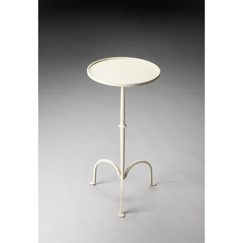 Butler Industrial Chic Founders Pedestal Table In White Iron