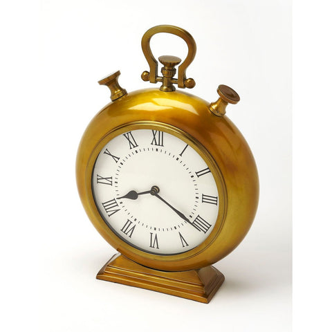 Butler Kenilworth Antique Brass Finish Desk Clock