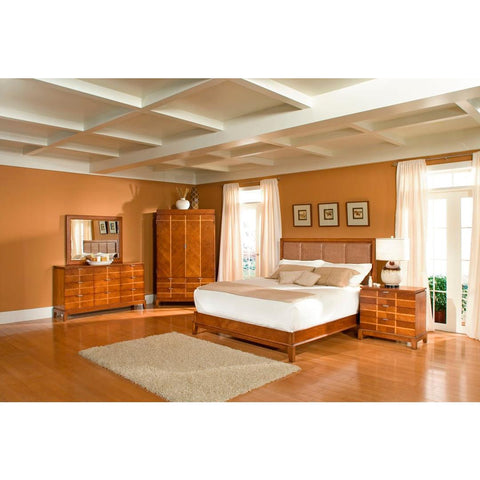 Butler Lake Shore Drive Amber King Leather Bed