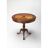 Butler Plantation Cherry Carissa Round Pedestal Table In Olive Ash Burl