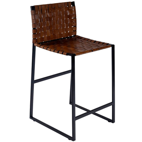 Butler Urban Brown Woven Leather Counter Stool