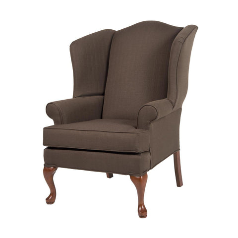 Comfort Pointe Erin Brown Wing Back Chair in Cherry