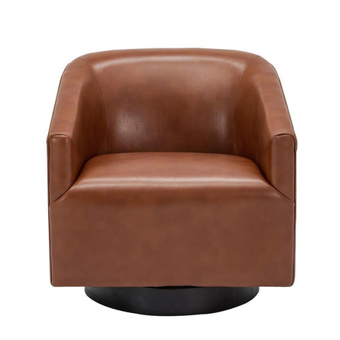 Comfort Pointe Gaven Caramel Wood Base Swivel Chair