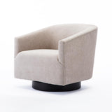 Comfort Pointe Geneva Oatmeal Wood Base Swivel Chair