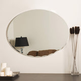 Decor Wonderland Frameless Oval Scallop Beveled Mirror