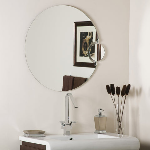 Decor Wonderland Frameless Wall Mirror With Magnification