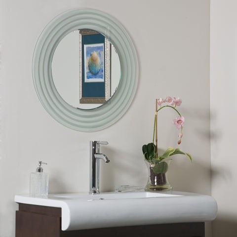 Decor Wonderland Isabella Round Frameless Bathroom Mirror
