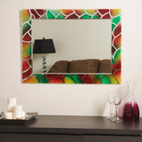 Decor Wonderland Mosaic Frameless Bathroom Mirror with Bevel Edge