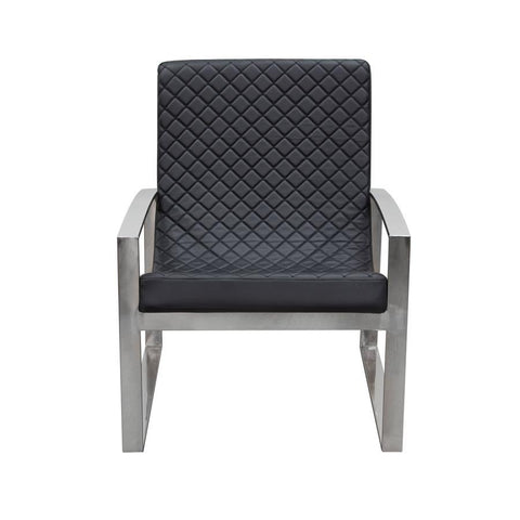 Diamond Sofa Aristocrat Accent Chair w/Diamond Tufted Quilt & Stainless Steel Frame - Black