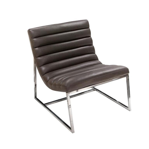 Diamond Sofa Bardot Lounge Chair With Stainless Steel Frame In Elephant Grey