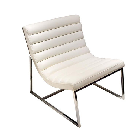 Diamond Sofa Bardot Lounge Chair With Stainless Steel Frame In White