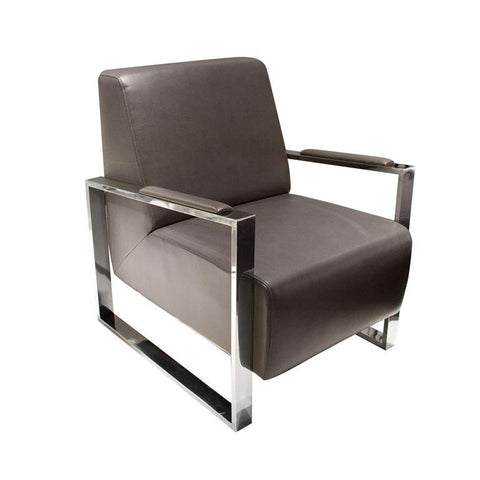 Diamond Sofa Century Accent Chair With Stainless Steel Frame In Elephant Grey