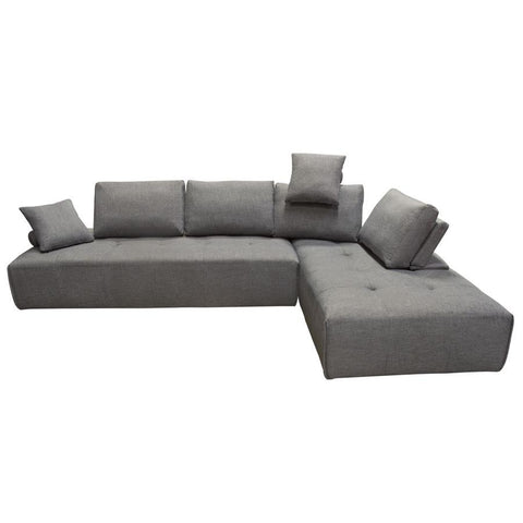 Diamond Sofa Cloud 2 Piece Lounge Seating Platforms w/Moveable Backrest Supports in Space Grey Fabric