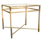 Diamond Sofa Croft Rectangular End Table w/Clear Glass Top & Brushed Gold Base