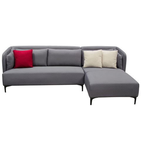 Diamond Sofa Dylan 2 Piece RF Sectional in Grey Diamond Quilted Fabric
