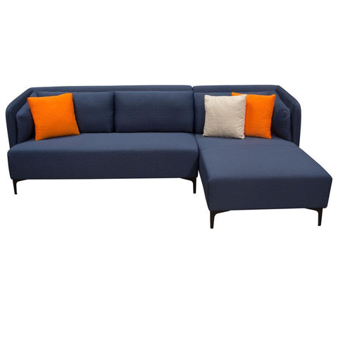 Diamond Sofa Dylan 2 Piece RF Sectional in Navy Blue Diamond Quilted Fabric
