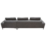 Diamond Sofa Flux 2 Piece  Modular Sofa in Grey Fabric w/Black Metal Legs