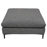 Diamond Sofa Flux 41 Inch Square Ottoman in Grey Fabric w/Black Metal Leg