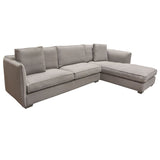 Diamond Sofa Hope RF 2 Piece Sectional in Grey Linen in Grey Oak