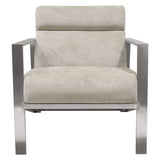 Diamond Sofa La Brea Accent Chair in Champagne Fabric w/Brushed Stainless Steel Frame