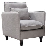 Diamond Sofa Malone Chair in Grey Fabric w/Down Seating & Exposed Welt