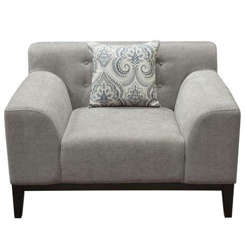 Diamond Sofa Marquee Tufted Back Chair in Moonstone Fabric w/Accent Pillows