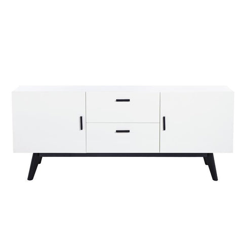 Diamond Sofa Mode 2 In Drawer / 2 In Door Sideboard In White With Black Legs