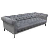 Diamond Sofa Monroe Tufted Sofa & Chair Set in Royal Platinum Grey Velvet