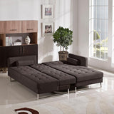 Diamond Sofa Opus Convertible Tufted Rf Chaise Sectional In Chocolate