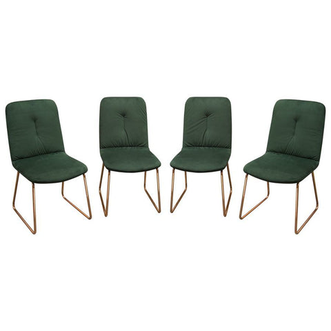 Diamond Sofa Phoebe Dining Chairs in Emerald Velvet w/Polished Rose Gold Frame - Set of 4