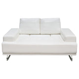 Diamond Sofa Russo Loveseat w/Adjustable Seat Backs in White Air Leather
