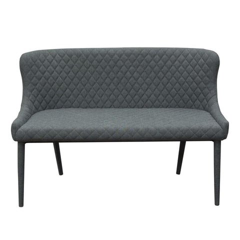 Diamond Sofa Savoy Accent Bench in Graphite Fabric w/Metal Leg - Set of 2